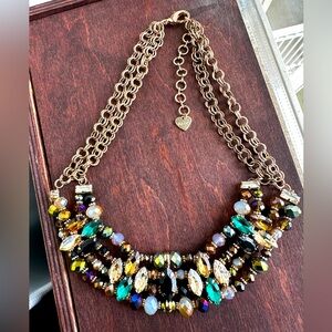 ALDO Multicolor Rhinestones Beaded Necklace Chunky Style